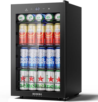 BODEGACOOLER 68L Beverage Refrigerator, 120 Cans Tempered Glass Door Beverage by BODEGA
