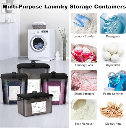 4 Pack Laundry Detergent Containers & Dryer Sheet Holder - Image 6