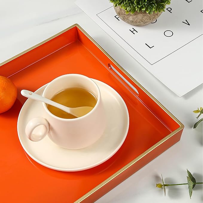 Spsyrine Orange Decorative Serving Tray - Image 6