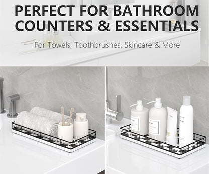 Toilet Tank Tray Organizer – Oak Wood Bathroom Counter Basket - Image 4