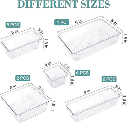 16 PCS Drawer Organizer Set, 5 Varied Size Bathroom and kitchen Drawer cabinet - Image 2
