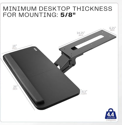 VIVO Adjustable Computer Keyboard & Mouse Platform Tray Ergonomic Under Table - Image 5