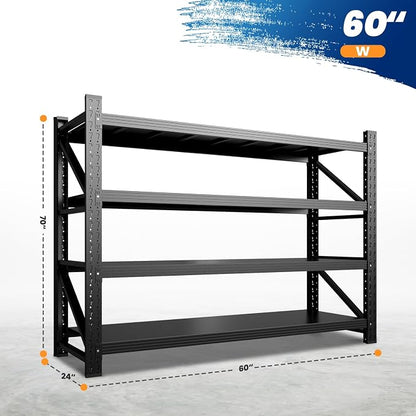 MIIIKO 60" W Storage Shelves, 4800LBS Metal Garage Storage Shelving, Heavy Duty - Image 2