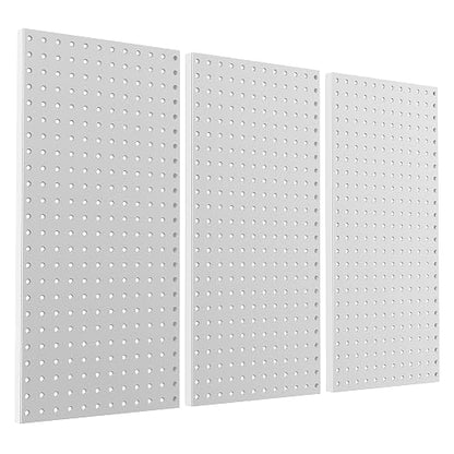 Pegboard Smith Metal Pegboard Panels 12" x 24", 3 Pack Grey Wall Mounted Tool by Pegboard+Smith