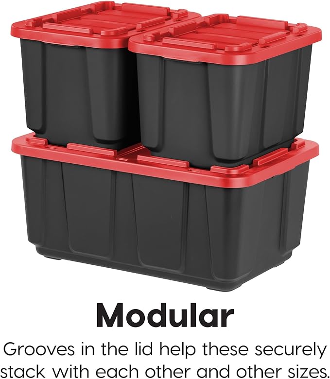 IRIS USA 12 Gallon Heavy Duty Truck Bed Toolbox Storage Tote Bins - Image 5