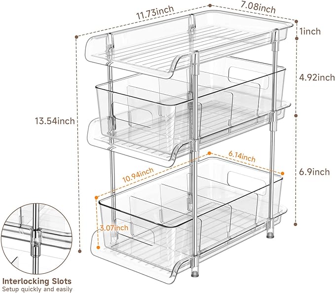 3 Tier Clear Bathroom Organizer - Image 3