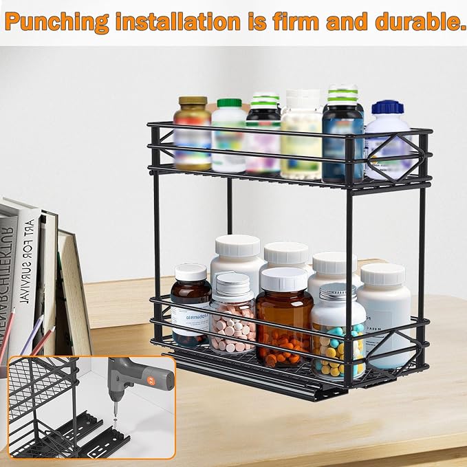Pull Out Medicine Organizer, Slide Out Storage Drawers, Spice Rack Organizer - Image 5