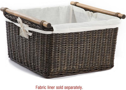 The Basket Lady Deep Pole Handle Wicker Storage Basket, Extra Large, 17.5 in L - Image 2