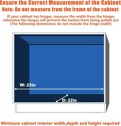 Pull Out Cabinet Organizer 22½" W x 21½" D, Heavy Duty Cabinet Pull Out Shelves - Image 4