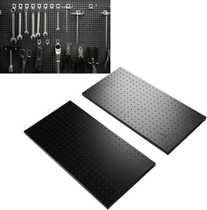 LiebeWH Metal Pegboard Wall Organizer 2 Panels 24x12 Inch Black Heavy Duty Peg - Image 3