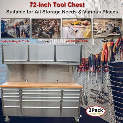 2 Pack - 72" Stainless Steel Rolling Tool Chest - Image 6