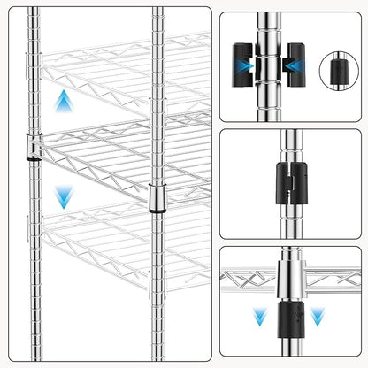 1000 lbs 4Tier Shelf Metal Storage Shelves Wire Rack Closet Organizers - Image 4