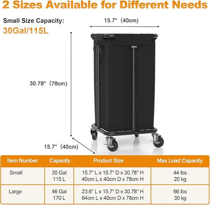 Laundry Basket with Wheels, Rolling Laundry Hamper, 30 Gal., Removable and - Image 7