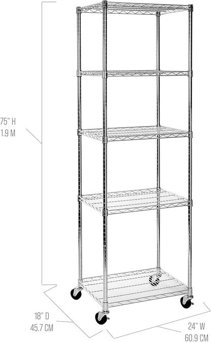 Seville Classics UltraDurable Heavy Duty NSF Solid Steel Wire Rack Storage Unit - Image 6