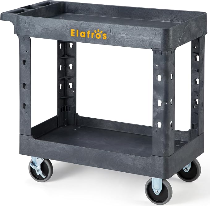 ELAFROS Heavy Duty Plastic Utility Cart 34 x 17 Inch by ELAFROS
