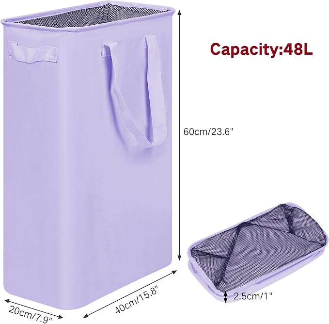 efluky Slim Laundry Basket, Narrow Laundry Hamper - Image 2