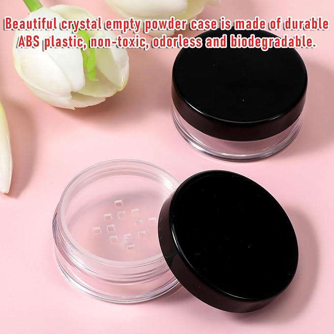 2 PCS 10ml/0.34oz Plastic Empty Travel Small Loose Powder Compact - Image 5