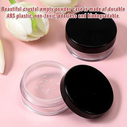 2 PCS 10ml/0.34oz Plastic Empty Travel Small Loose Powder Compact - Image 5