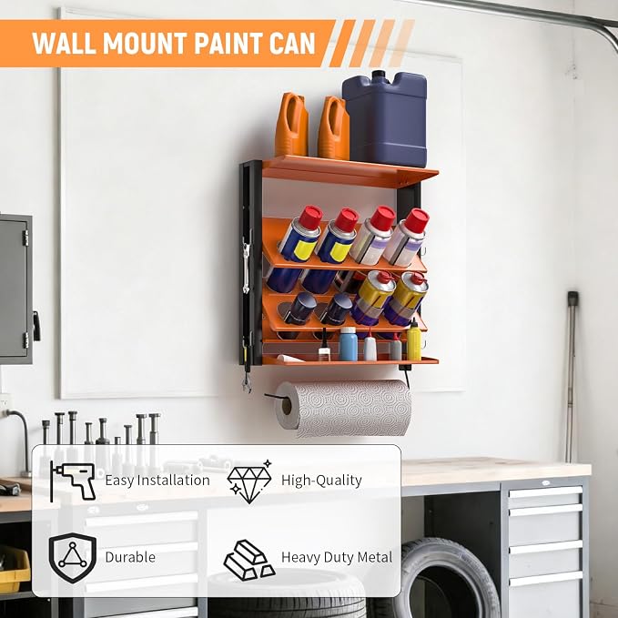 Spray Bottle Holder Wall-Mounted, Aerosol Spray Can Holder, Heavy Duty Paint - Image 2