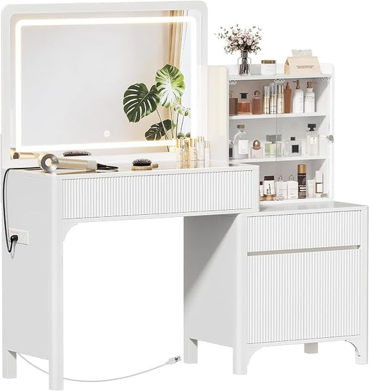 PRAISUN 55'' Large Makeup Vanity Desk by PRAISUN