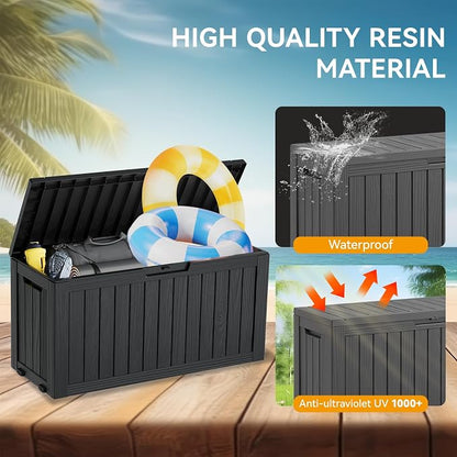 Outdoor Storage Box, Resin Deck Boxes Outdoor Waterproof - Image 3