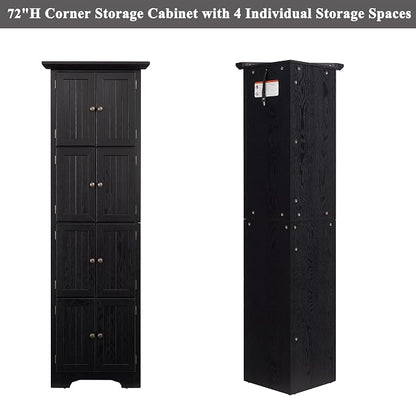 72" H Farmhouse Corner Storage Cabinet - Image 9