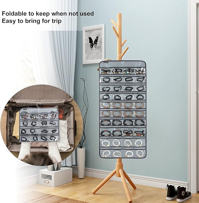 80 Pockets Hanging Jewelry Organizer - Image 6