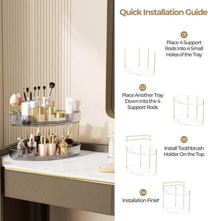 FELIZHOUSE 2-Tier Makeup Organizer - Image 3