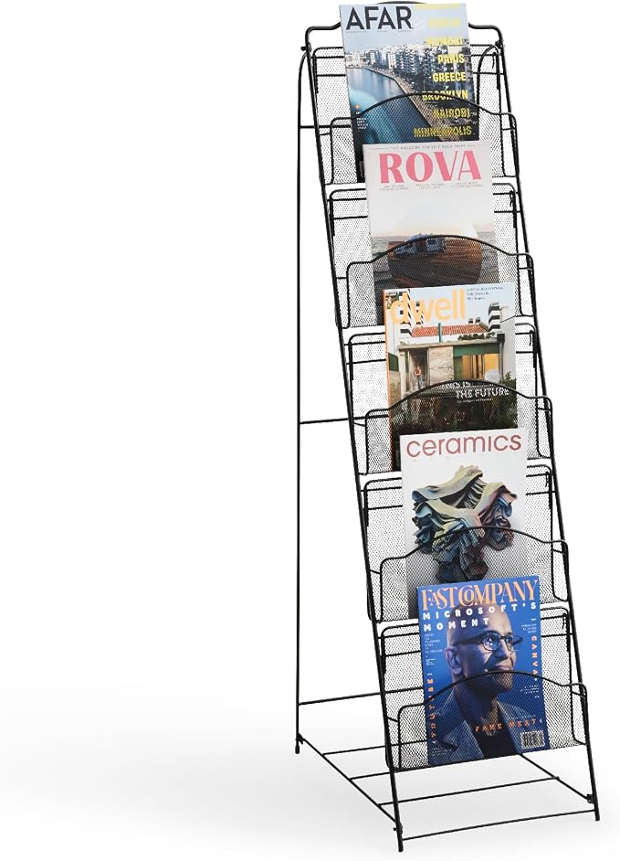 Safco Onyx Mesh Magazine Holder, Ladder Style Display Rack by SafcoProducts