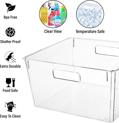 Extra Large Clear Plastic Storage Bins, Laundry Room, Freezer Organizer Plastic - Image 3