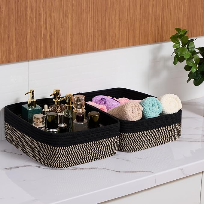 Large Shallow Organizing Baskets 15x11x5.1 Inches - Image 6