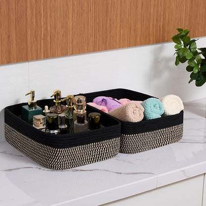Large Shallow Organizing Baskets 15x11x5.1 Inches - Image 6