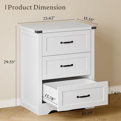 3-Drawer Dresser for Bedroom, Small Wooden Chest of Drawers - Image 2