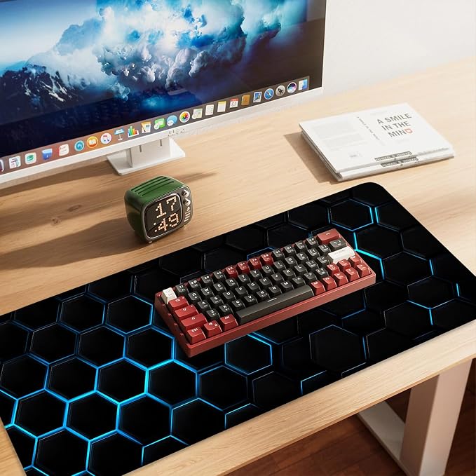 Gaming Mouse Pad – Large Extended Desk Mat35.43 x 15.75 in – Futuristic Black - Image 2