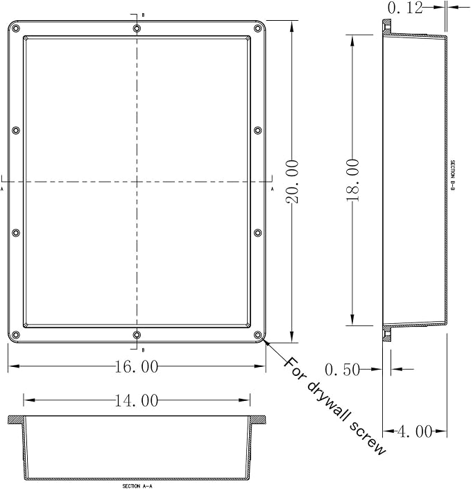 Ready For Tile Waterproof Leak Proof 16" x 20" Bathroom Recessed Shower Niche - Image 2