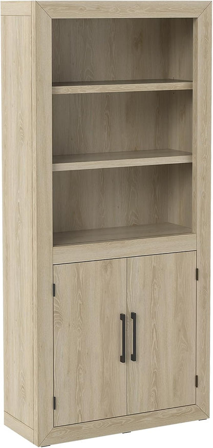 Standard Bookcase with Doors, Bookshelves Floor Standing 5 Tier Adjustable by OrtelloHome