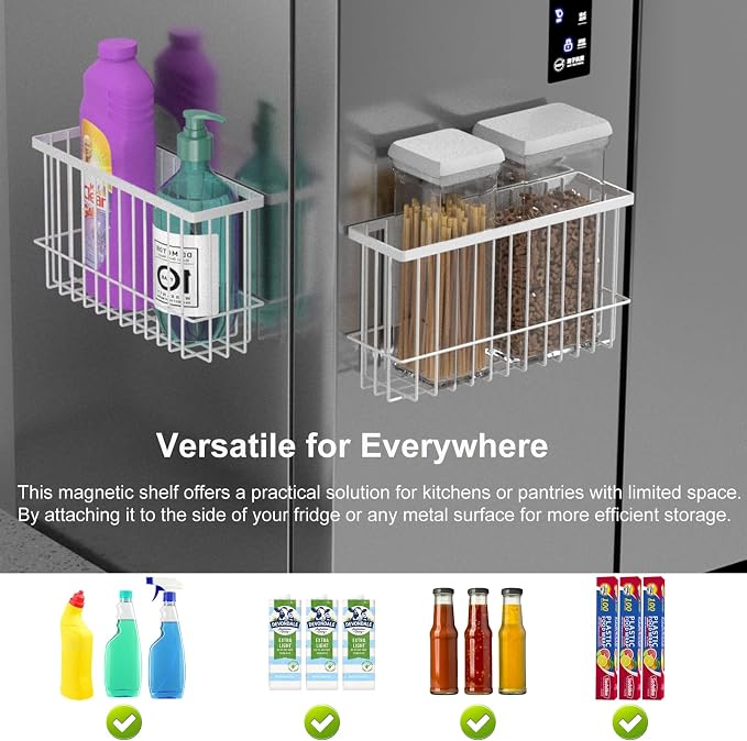 Magnetic Refrigerator Baskets, Fridge Spice Rack Organizer - Image 5