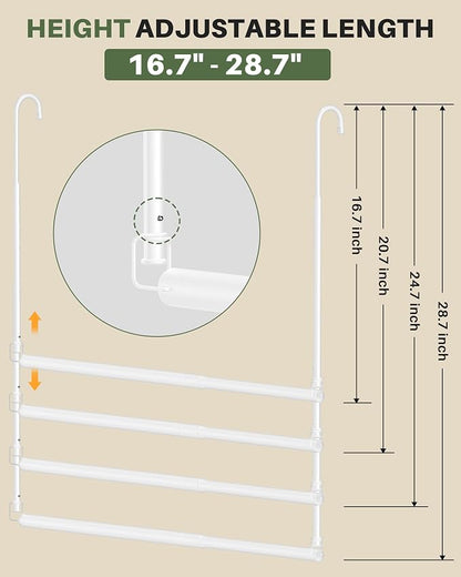 Hanging Closet Rod, 2 Pack Adjustable Height & Width Closet Rods - Image 3