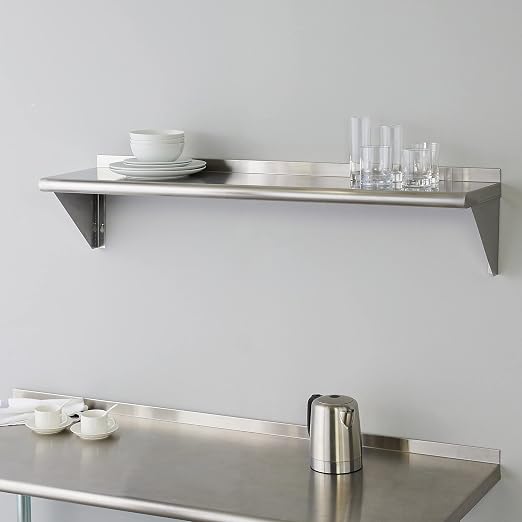 ROCKPOINT Stainless Steel Shelf 12 x 48 Inches 350lb, NSF Metal Commercial - Image 2