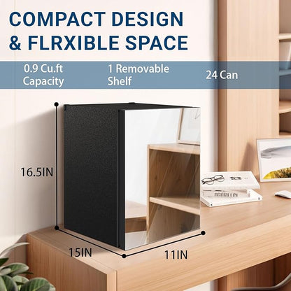 Compact Freestanding Beverage Refrigerator and Personal Beauty Fridge, 24 Can/ - Image 4