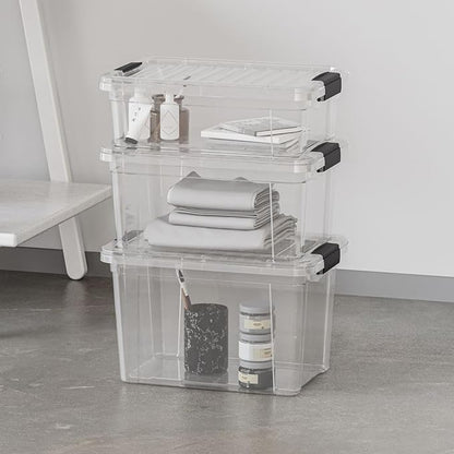Superio Storage Bins with Lids- 6 Pack, 21 Qt Clear Boxes - Image 7