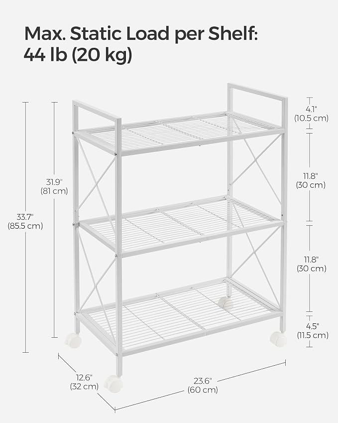 SONGMICS 3-Tier Metal Storage Rack - Image 2