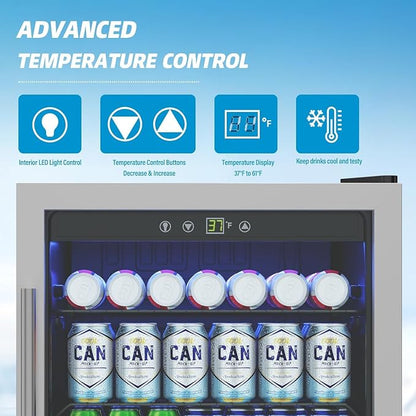 Compact Beverage Refrigerator Cooler, 145 Can/4.5 Cubic Feet Mini Fridge - Image 6
