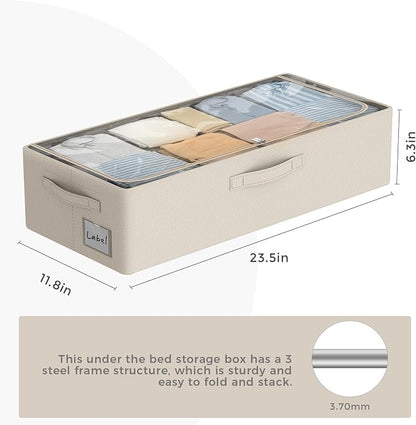 Under Bed Storage Bins Frame Storage Box Oxford Fabric Sturdy Underbed - Image 4