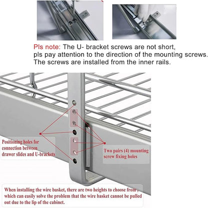 DINDON 1 Tier Pull Out Cabinet Organizer Heavy-Duty Metal Sliding Drawer Shelf - Image 5