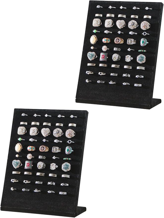 Ring Board Display Stand, Velvet Jewelry Earring Organizer Holder by Ausalivan