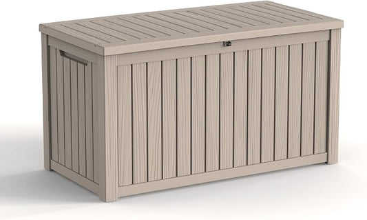 200 Gallon Waterproof Outdoor Storage Box, UV Resistant Resin Deck Box by KFY