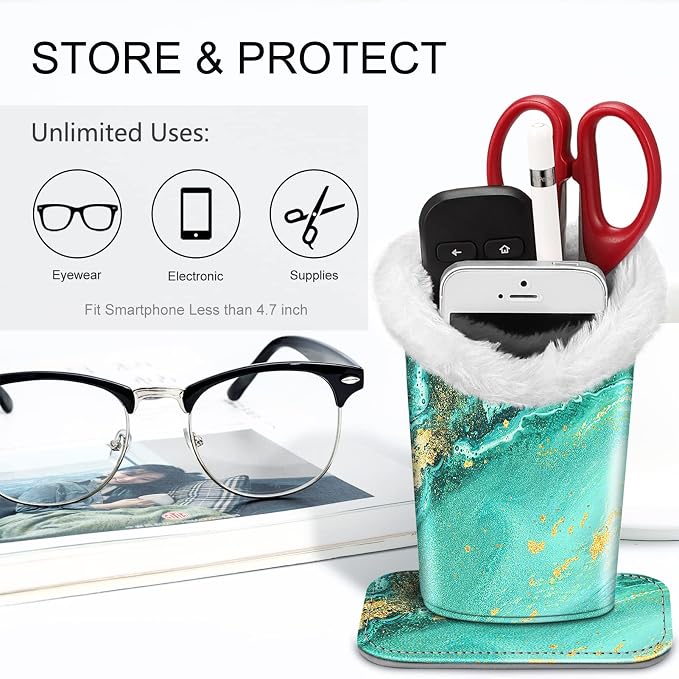 Fintie Plush Lined Eyeglasses Holder, Glasses Stand Case, Anti-scratch Glasses - Image 4