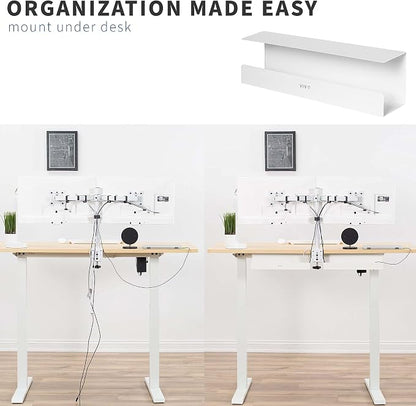 VIVO 2 Pack Under Desk 17 inch Cable Management Tray, Cord Organizer, Home - Image 6