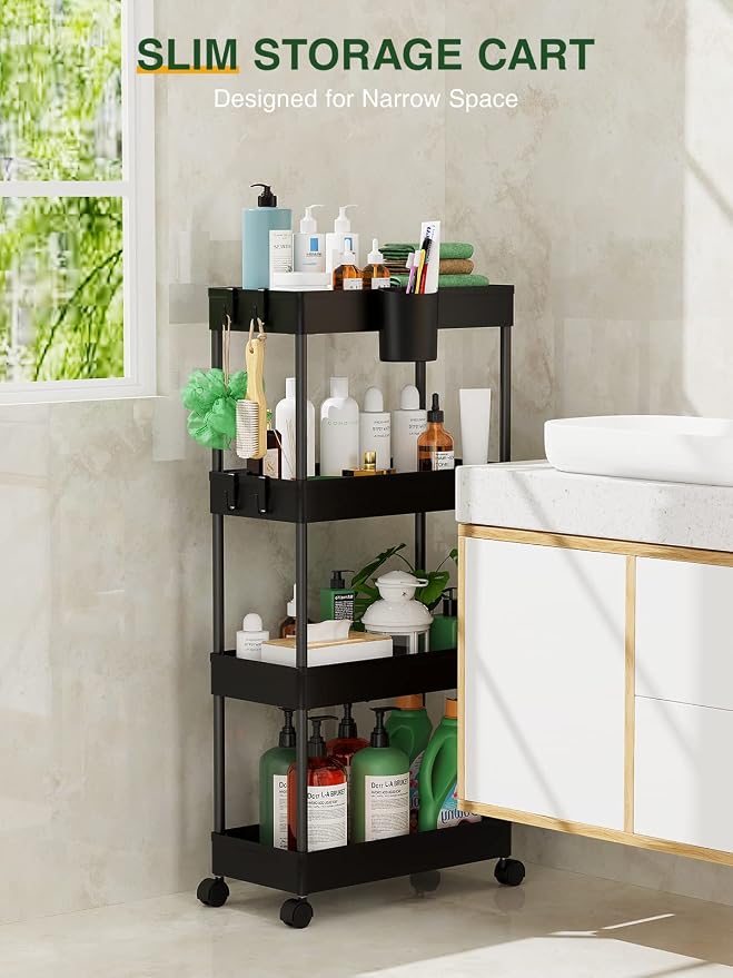 LEHOM Slim Rolling Storage Cart - Image 2